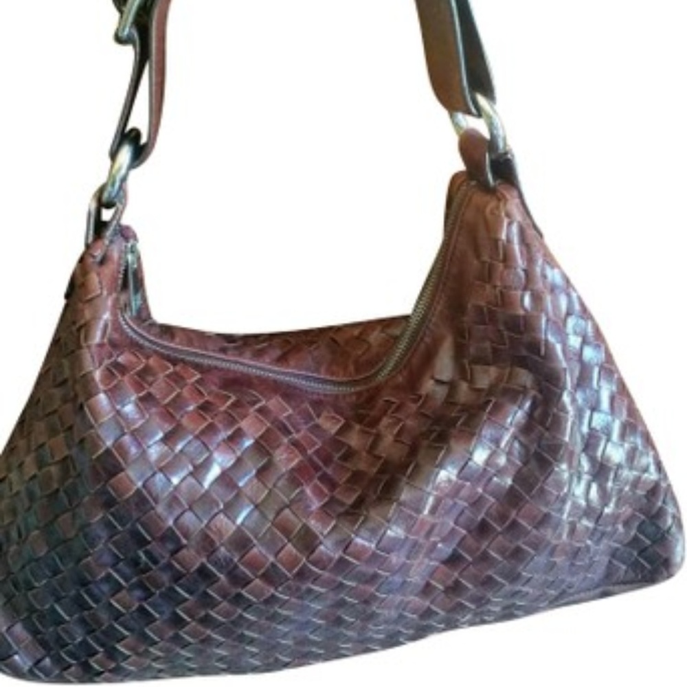 Woven  leather hobo bag